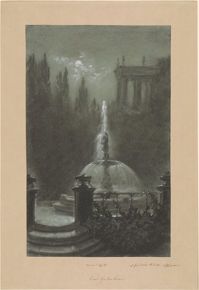 A Fountain in Moonlight by Carl Gustav Carus